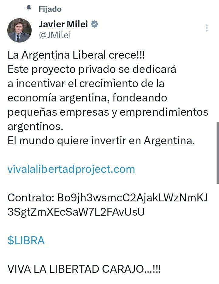 LIBRA: Justiça argentina investigará Milei por promover criptomoeda que  colapsou – Mundo – CartaCapital