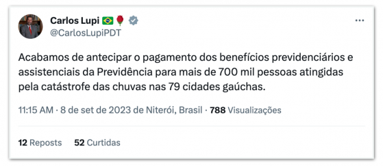 Previdência adiantará pagamentos para 700 mil famílias do RS