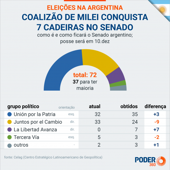 Província reconta votos e grupo de Milei perde cadeira no Senado
