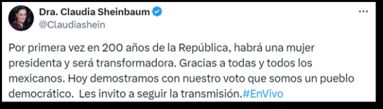Claudia Sheinbaum será a nova presidente do México, diz projeção