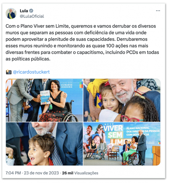 Governo lança programa para direitos de pessoas com deficiência