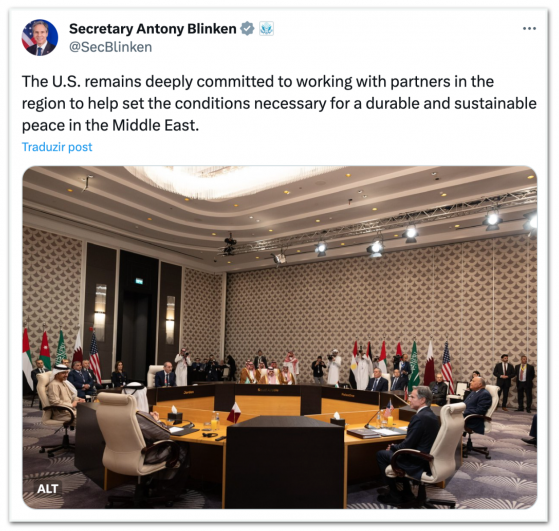 Líderes árabes pressionam EUA por cessar-fogo em Gaza