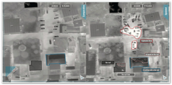 Veja região do hospital em Gaza antes e depois da bomba