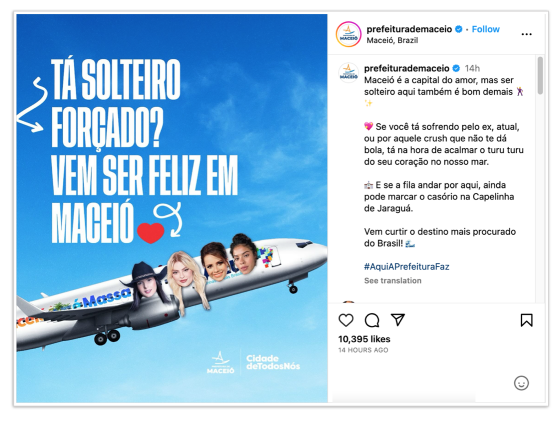 Maceió ironiza término de famosos em campanha de turismo