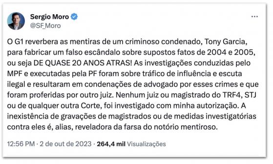 Moro teria interrogado réu sobre autoridades com foro privilegiado