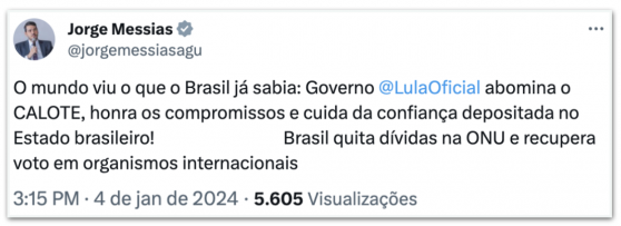 Governo Lula “abomina calote”, diz Messias após quitação de dívidas