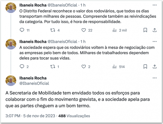 Ibaneis Rocha pede responsabilidade aos rodoviários grevistas