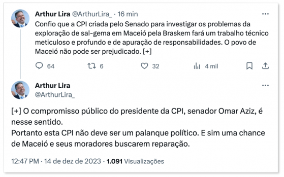 CPI da Braskem não deve ser palanque político, diz Lira