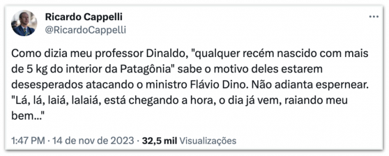 Número 2 da Justiça, Ricardo Cappelli sugere que Dino vai ao STF