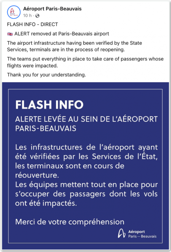 Aeroportos franceses são evacuados após ameaças de segurança