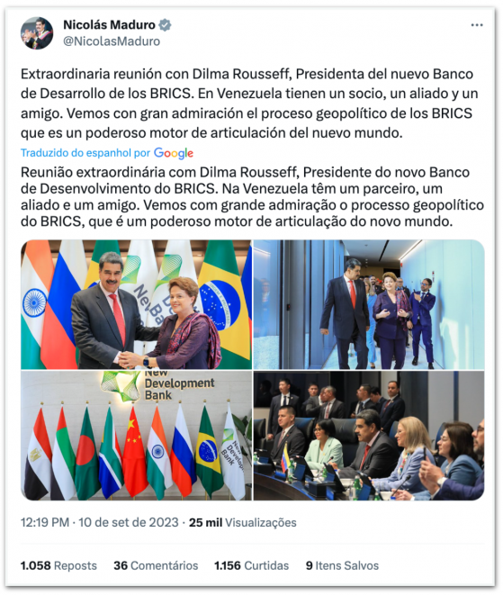 Dilma Rousseff recebe Nicolás Maduro no Banco dos Brics em Xangai