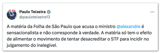 “Sensacionalista”, diz ministro de Lula de reportagem sobre Moraes