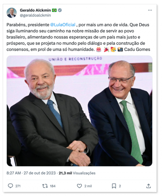 Políticos dão parabéns nas redes pelos 78 anos de Lula