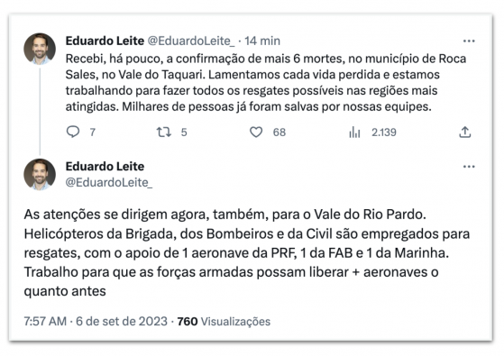 Sobe para 27 o número de mortos no Rio Grande do Sul