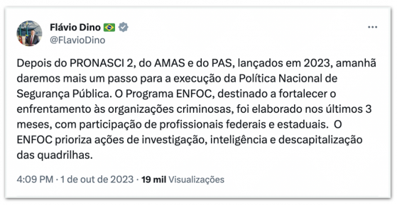 Governo lança programa para combater organizações criminosas nesta 2ª