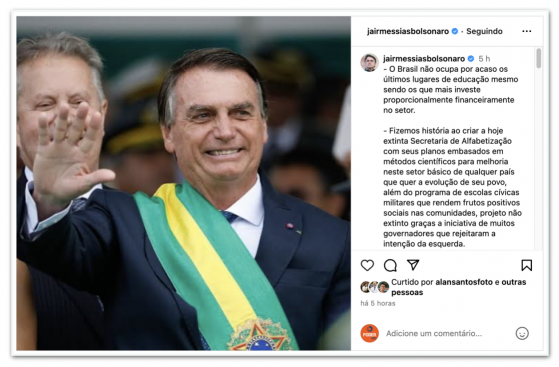 Bolsonaro diz que os alicerces do PT “baseiam-se na pobreza”
