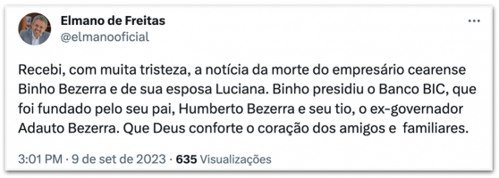 Empresário Binho Bezerra e mulher são encontrados mortos no Guarujá